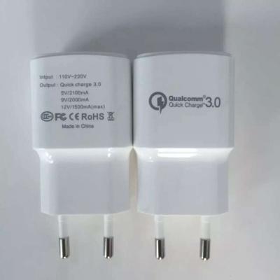 China QC3.0 QC2.0  5v 1a  5v 2.1a 5v 3a usb charger  white color usb adapter  for samsung  huawei  mobile phone for sale