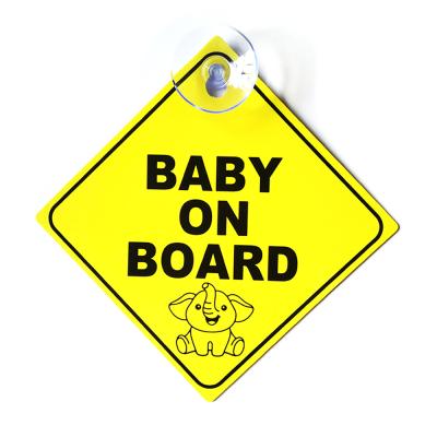 China BABY ON BOARD Maglory Baby Safety Warning Sign Car Decals Stickers Custom Waterproof Baby On Board Sign With Suction Cup for sale