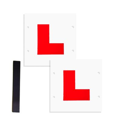 China British Magnetic Driver L Plate Car Body Stickers Maglory 17.8*17.8CM UK Apprentice Student Sticker With Magnetic Strips for sale