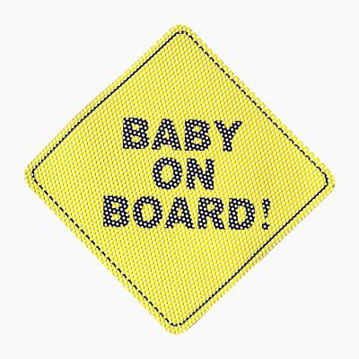 China 1pcs/pack/12.5*12.5cm cute transparent baby on board signs safety car warning sticker for sale