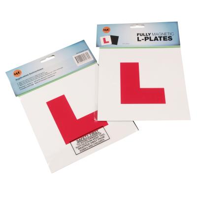 China Maglory L Full Magnetic Body Plates Stickers For Car For UK Student Magnetic Plates For Student Driver 2pcs Packing With Card Header Packing for sale