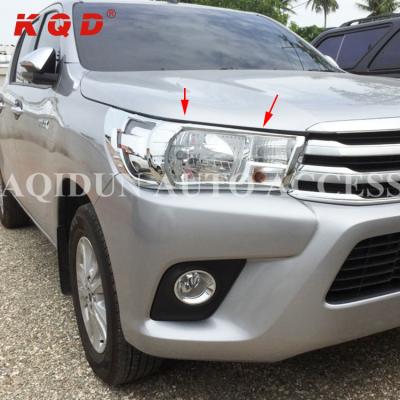 China ABS plastic latest car accessories modified auto head light cover chrome for toyota hilux revo 2015-2018 for sale