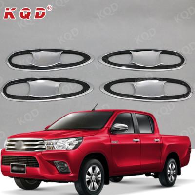 China Pre-attached with 3M Self Adhesive Guangzhou modified car accessories quality 8 pcs two color door handle insert for hilux revo for sale