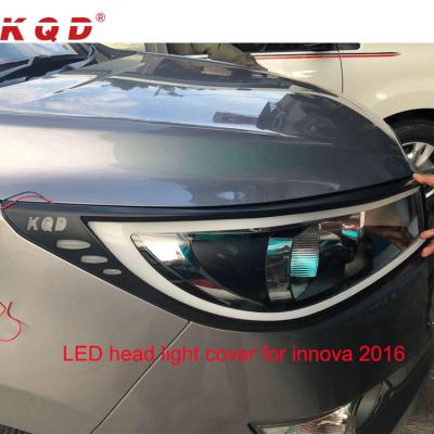 China MPV KQD car accessories led chrome head light cover for innova 2016 for sale