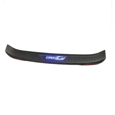 China Black Car Accessories Luxury ABS Factory Price Color Rear Bumper Plate Guard With Led For Toyota Corolla for sale