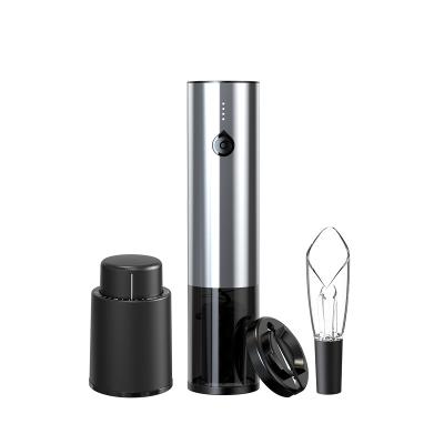 China Party Barware Bar Accessories Stainless Steel Wine Opener Set Home Electric Gift Box with Refillable Cork Pourer Foil Cutter for sale