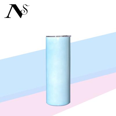 China Newest Viable Double Wall UV Color Change Glitter 20oz Insulated Stainless Steel Tumbler Sublimation Blanks Straight Tumbler for sale