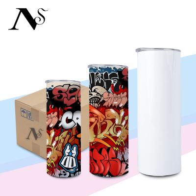 China Viable USA Free Sea Shipping DDP Sublimation Tumbler Blanks Stainless Steel 20oz Skinny Straight Sublimation Tumbler for sale