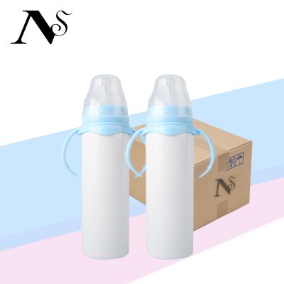 China Wholesale 12oz White Stainless Steel Baby Sippy Cup Kids Sublimation Straight Lean Viable Tumbler With Straw for sale