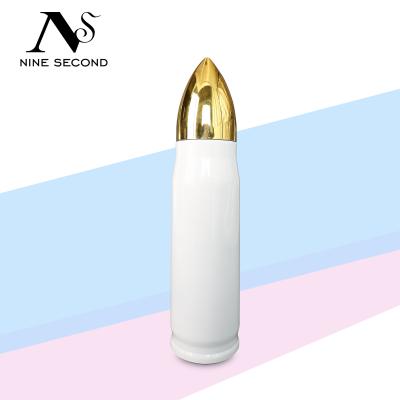 China USA Warehouse 500ml 1000ml Viable Stainless Steel Vacuum Insulated Sublimation Blanks Bullet Tumbler Shooting Gun Water Bottle Tumbler for sale