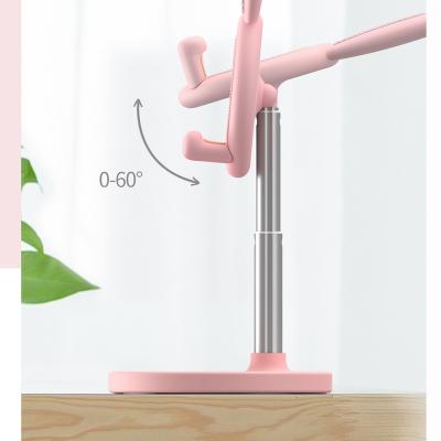 China Rabbit Design Corner Shape Adjustable Cute Liftable Adjustable Phone Holder Desktop Corner Mobile Stand for sale