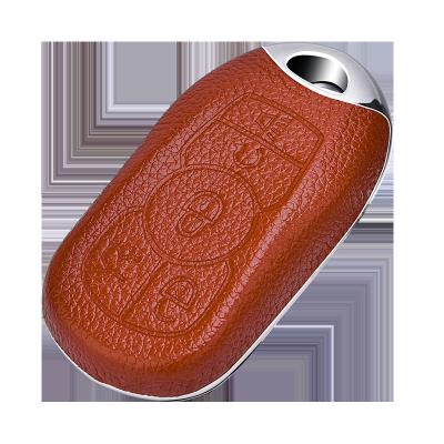 China New Model Genuine Leather Car Remote Key Cover Protection Genuine Leather Case For Buick GL-8 for sale