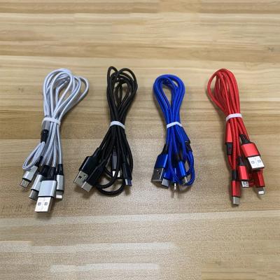 China Fast Charging Speed ​​New 3 In 1 Data Charging Cable Type C Micro USB Cable For iPhone Multi Charging Android Mobile Phone Cable Charger Online for sale