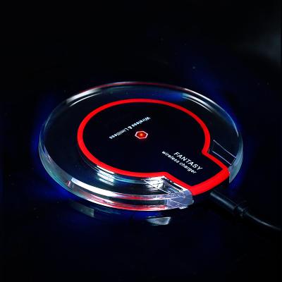 China Mobile Phone Charging 2020 Top Selling Amazon Universal Imagination Qi Wireless Charger LED Light For iPhone Samsung Mobile Phone Crystal Charger for sale