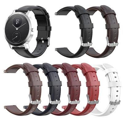 China 18MM Rubber For Nokia Withings Time 36MM Watch Band Replacement Straps Steel Luxury Leather Wristband Accessory Straps for sale