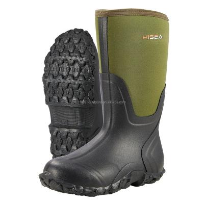 China Insulative Mens Mid-Calf Rain Boots Waterproof Durable Insulated Rubber Boots Dung Boots for sale