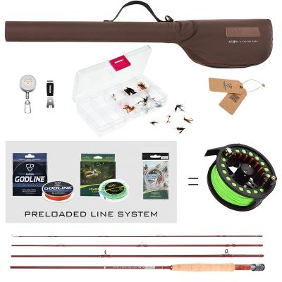 China Full Carbon Fly Fishing Kit 3/4 Weight Fly Fishing Rod and Full Spool Anglers Combo Starter Kit for sale