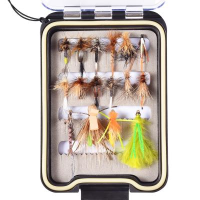 China Handmade Adams Fly Fishing Flies Kit 16pcs Lures Dry/Wet Flies, Flame, Nymph, Emerge with Waterproof Fly Box for sale