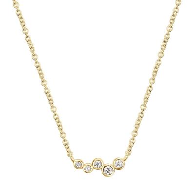 China High Quality Gold Tasty Platinum Plated 925 Sterling Silver Jewelry Round AAAAA Stone Necklace for sale