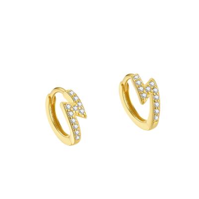 China High Quality ISS 18K Gold Platinum Plated 925 Sterling Silver Flash Cubic Zirconia Circle Earring for sale