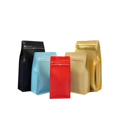 China Reusable Custom Printed Octagonal Coffee Beans Packaging Bags Flat Bottom Eight Sides Sealed Coffee Bag With Zipper for sale