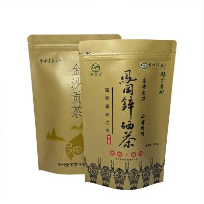 China Grain Products Aluminum Foil Packaging Customized Line Stand Up Pouch Brown Paper Tea Bag Kraft Bag for sale