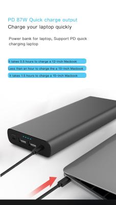 China 2020 hot sales USB-C PD Portable 20V Laptop Power Bank 100W for Macbook Pro for sale