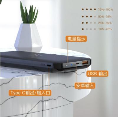 China Fast charge 10W Output 10,000mah Qi Wireless charger Power bank with holder for sale