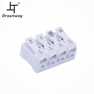 China Greenway Plastic Power 4 Pin Wire Connectorl With Ground Tap For LED Lighting for sale