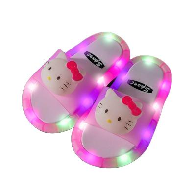 China Wholesale Round Girl Slippers Kids Led Outdoor Non Slip PVC Bathroom Slipper Sandal Kids for sale