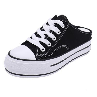 China Competitive Price Cushioning Customs Processed Casual Fashion No Heel Classic Canvas Shoes For Women for sale