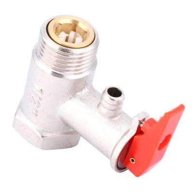 China General Nickel Plated Heater Pressure Relief Check Brass 0.9MPa G1/2 Thumb Water Safety Valve Check Valve for sale