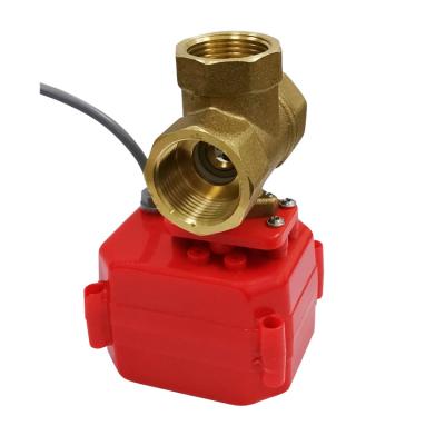 China General Miniature Electric Brass Three Way Home Valve Water Roller Ball Valve Mix And Match for sale