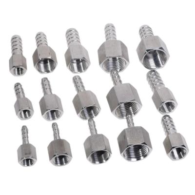 China Female Thread X Barb Hose Tail Reducer Joint Fittings 304 BSP Stainless Steel Pipe Connector Mating Reducer for sale