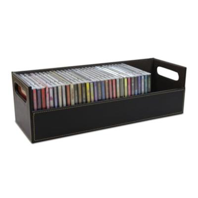 China Eco-friendly Handmade CD Storage Box Rack Stacking Tray Shelf DVD Disc Case Space Organizer for sale