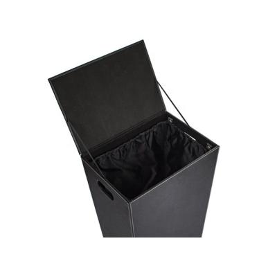 China Clothes Storage Box Folding Foldable Folding PU Fabric Canvas Cloth Rack Laundry Hamper Single Nonwoven Laundry Basket Clothes Storage Box for sale