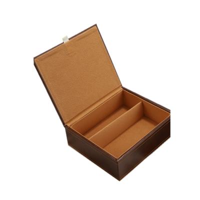 China 2 Slot Eco-friendly Leather Sunglasses Case Leather Display Case 2 Slot Eyewear Double Glass Double Sunglasses for sale