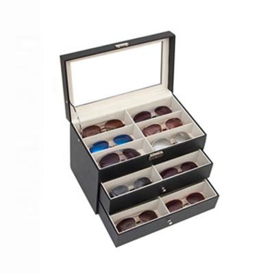 China 18 Logo Eco-Friendly Leather Custom Slot Eyeglasses Cases Private Label Sunglasses Gift Box for sale