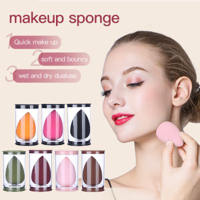 China Wholesale Latex Makeup Sponge Blender Customized Logo Stickers Microfiber Colored Latex Makeup Sponge Blender Factory Price Beauty Free Sponge for sale