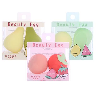 China Lameila 2 Pcs Fruit Shape Reusable Makeup Sponge Foundation Dual Use Cute Beauty Makeup Sponge Set A80219-221 for sale