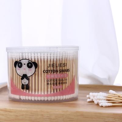 China 2018 wholesale makeup Jieliesi brand ear cleaning or eco-friendly 500 pcs double-end cotton stick bamboo cotton earbuds factory price for sale