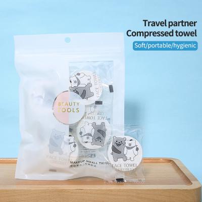 China Lameila 10pcs Cotton Face Towel Compressed Face Towel Disposable Compressed Mesh Facial Cleansing Towel B261 for sale