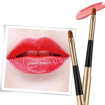 China Lameila Fashional Gold Lip Brush Makeup Telescopic Makeup Brushes Portable Easy Retractable Metal Brush With Cover B0491 for sale