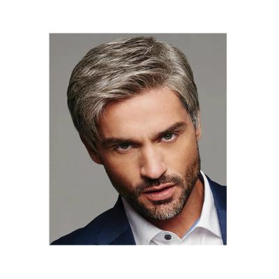 China Custom fashion men's fashion custom fashion success gradient cheap human partial bangs color short curly short hair wig small curly wig for sale