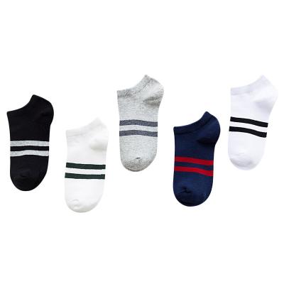 China Breathable Breathable Absorption Pairs Mouth Boy Low Top Stripe Men's Shallow Boot Sports Socks Short Tube Running Warm Fuzzy Sweat for sale