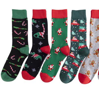 China New Tube Christmas Trendy Men's Casual Socks Large Size Mid Rise Fashionable Colorful Fuzzy Comfortable Sporty Cotton for sale