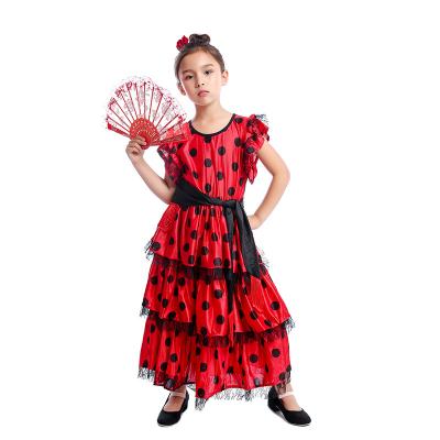 China Cheap Spanish Girl Matador Skirt Flamenco Child Sale Plus Size Halloween Party Costume Cosplay Dress Rumba GMV for sale