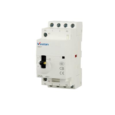 China Contactor manual de poste de los contactores 4 de la CA del hogar de la fuente eléctrica 25A 2NO NC en venta