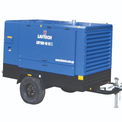 China 191kw 19bar 18m3/min Lubricated Diesel Engine Portable Screw Air Compressor Machine LUY180-19 for sale