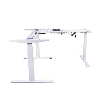 China Electric Furniture Extendable Desk Table Leg L Shape Height Adjustable Desk Frame To Lift Standing Desk for sale